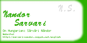nandor sarvari business card